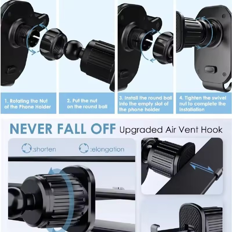 Universal Car Hook Base Phone  - Taco Stand Holder ulasan dan harga
